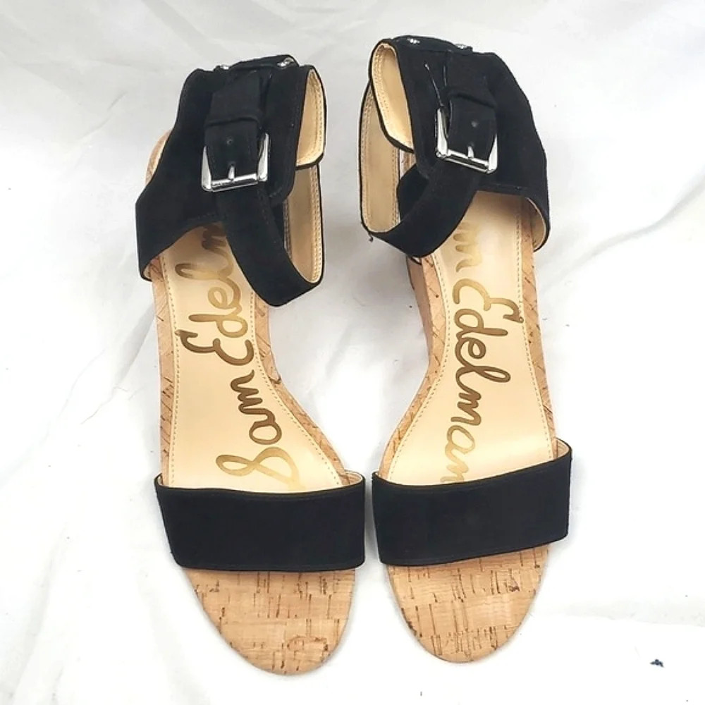 Sam Edelman Willow Black Suede Wedge‎ Sandal